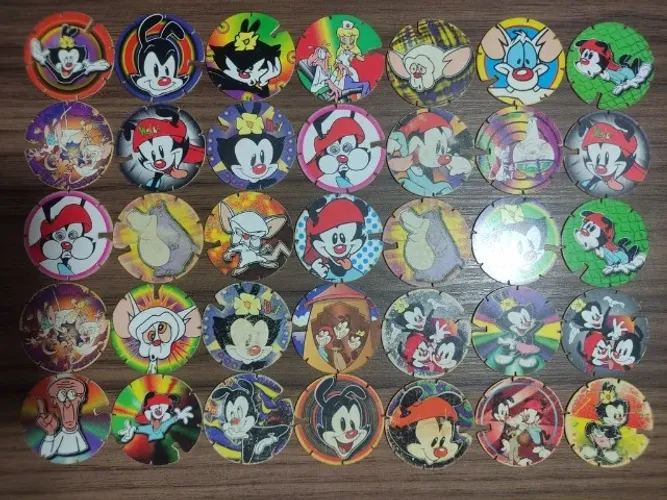 Lote Tazos Animaniacs Arma e Voa Elma Chips
