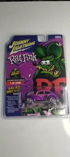 Johnny lightning 1965 Volkswagen Beetle fusca Rat Fink Salão diecast 4