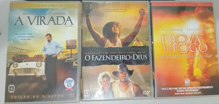 Kit com 06 DVDS de Filmes Evangélicos/Gospel/Cristão