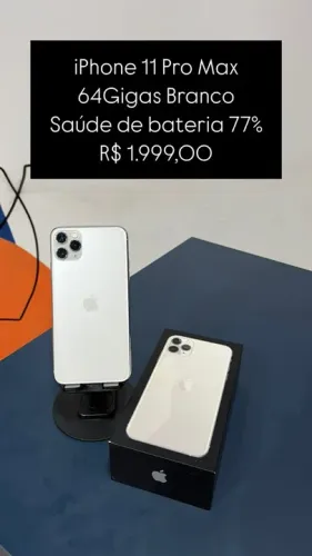 Iphone 11 Pro Max 64 Gigas Branco | Semi Novo | Loja Fisica \ Obs Pixel na tela