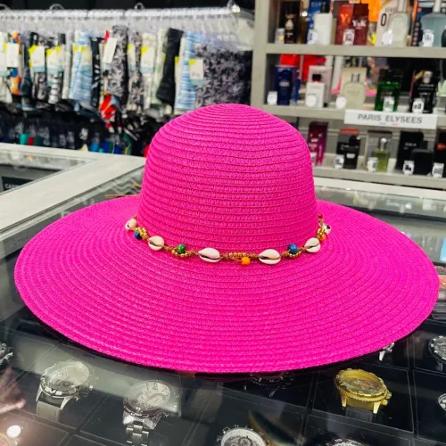 Chapéu Moda Praia Feminino Rosa Pink Conchas