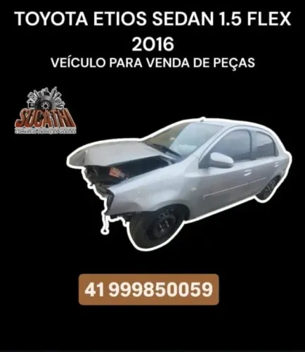 Sucata Venda De Peças Toyota Etios Sedan 1.5 Flex 92cv Platinum 2016