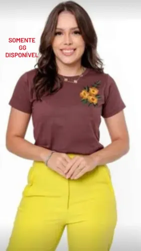Camisa feminina cor marrom café tamanho GG Não realizamos entrega
