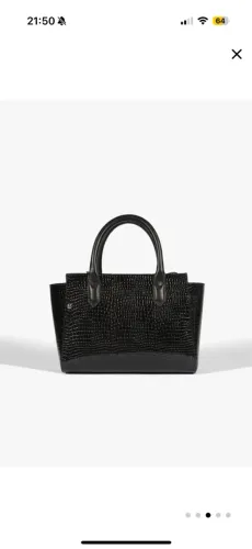 Bolsa de Mão Schutz couro Preta com Textura