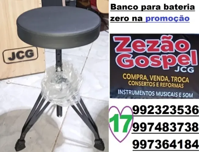 Banco para bateria zero na promoção 