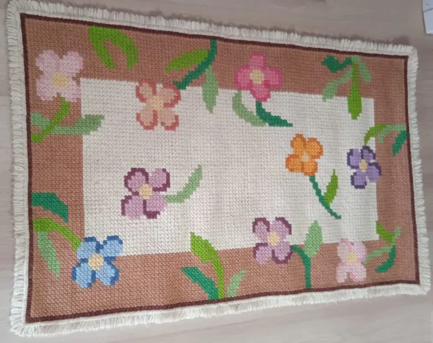 Tapete  Bordado Artesanal Floral