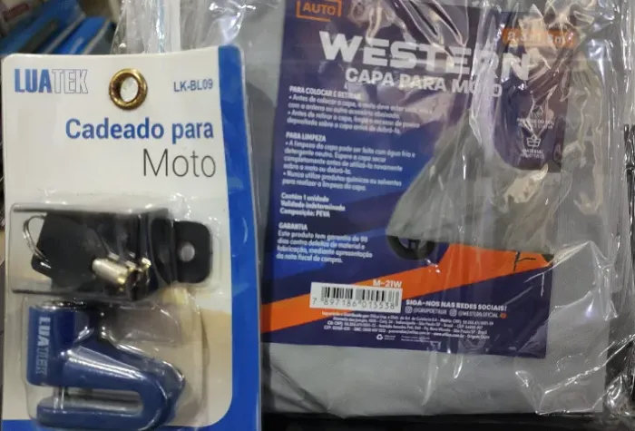 Kit capa para moto com cadeado antifurto 