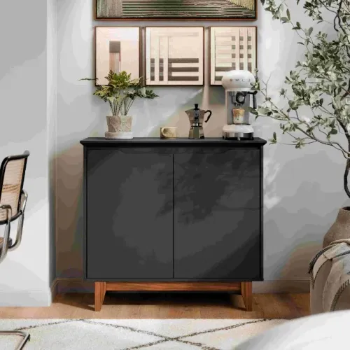 Buffet Flow 2 Portas Preto Frete Grátis - Até 12x 