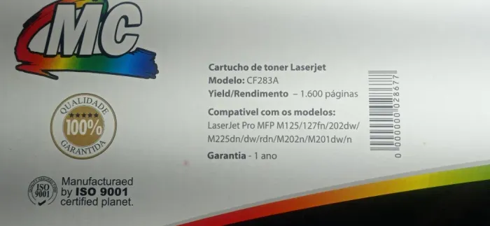 Toner compatível 283 com HP