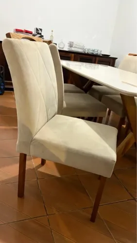 Mesa de Jantar Branca Moderna ou 100 reias cada cadeira