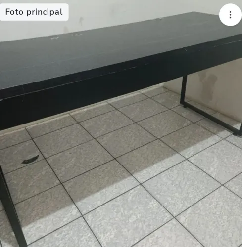 Mesa para Escritório Office Estilo Industrial 1,50m Kuadra Preta