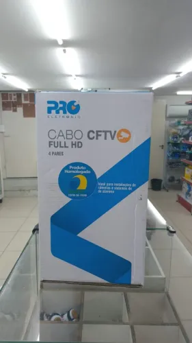 Cabo CFTV e Rede  Full HD 4 Pares - Pro Eletronic com Anatel 