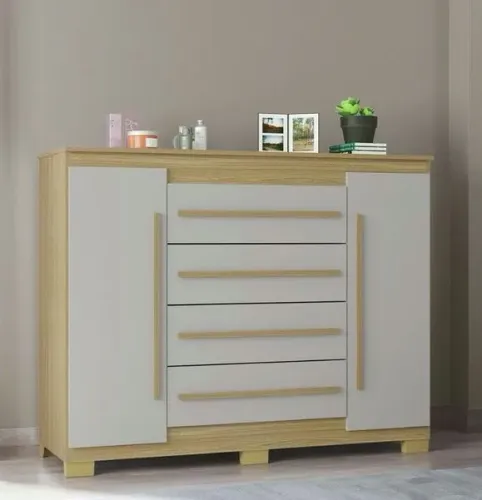 CÔMODA VALÊNCIA 4 GAVETAS 2 PORTAS