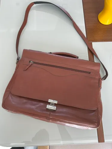Bolsa executiva masculina couro legítimo 