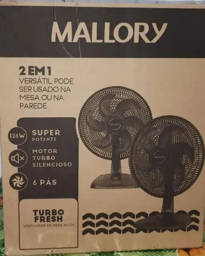 Ventilador de Mesa Mallory Turbo Fresh 2 em 1 126W 6 Pás