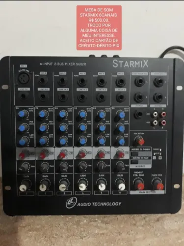 Mesa de Som Starmix 6 Canais - S602R