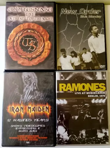 Kit 04 Dvds Withesnake, Iron Maiden,  Ramones, New Order. ORIGINAIS 