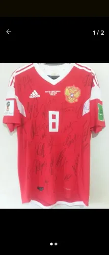 Camisa Rússia Copa Mundo 2018 #8 Gazinsky Jogo Autografada Elenco Certificada