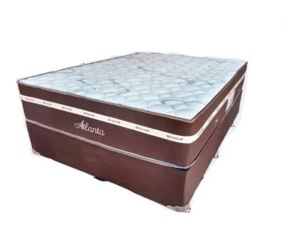 Cama box casal Atlanta com colchão firme 