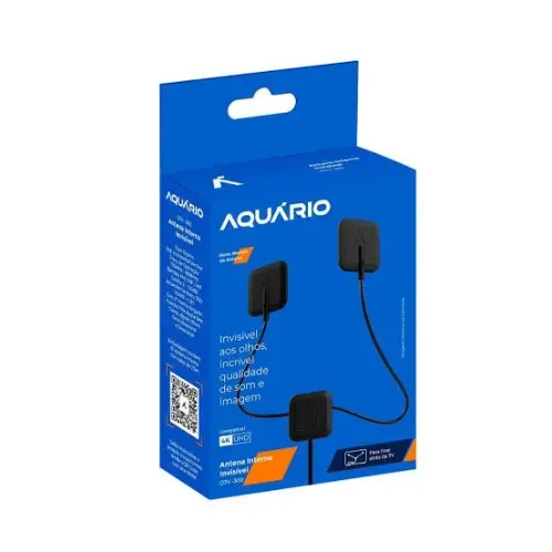 Antena Interna Invisível Aquário DTV-300 4K UHD