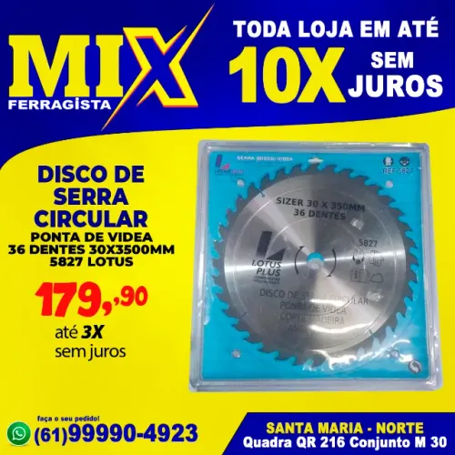 Disco de Serra Circular Ponta de Videa 36 Dentes 30x3500mm 5827 Lotus