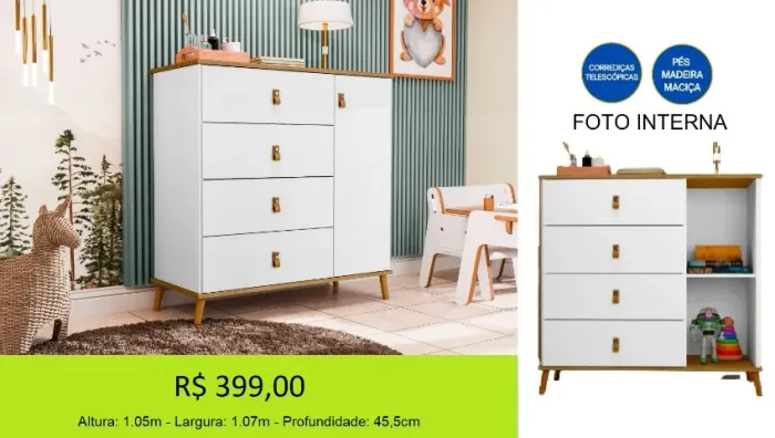 Comoda sapateira com prateleiras de bom espaço