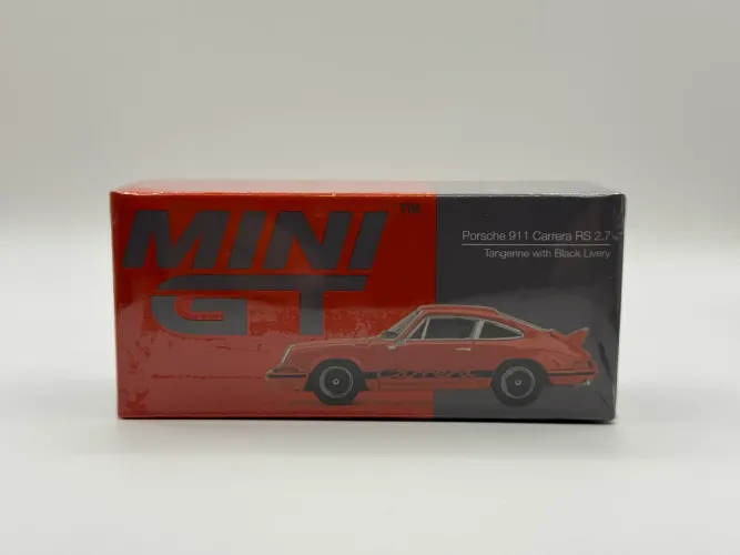 Mini GT 1142 - Porsche 911 Carrera RS 2.7 Tangerine with Black Livery