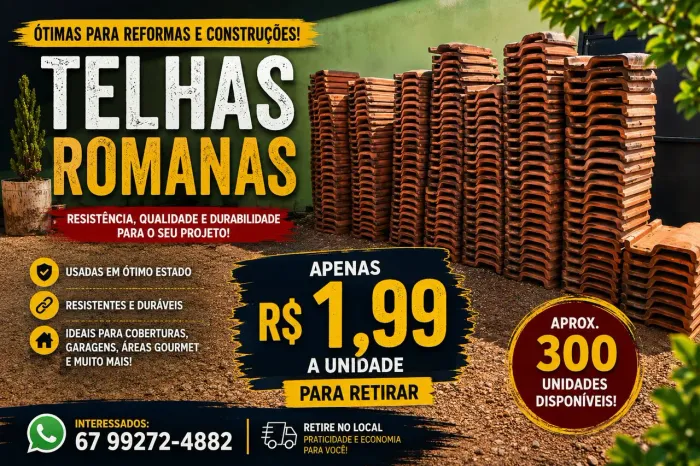 Vendo 700 telhas romanas