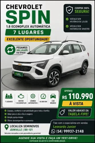 Chevrolet Spin Premier 1.8 8V Econo.flex 5P Aut. 2025