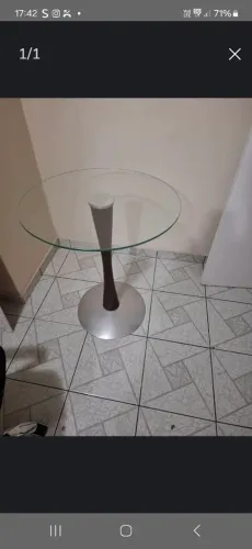 Mesa de apoio de vidro redonda