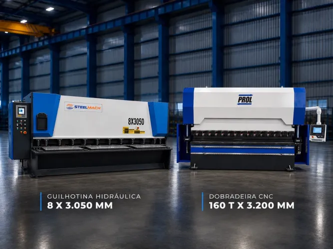 Dobradeira CNC 160 T + Guilhotina CNC 8,00 mm