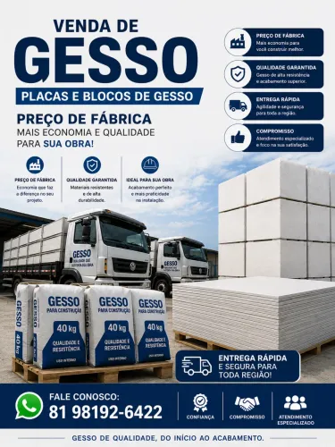 Matérias de gesso para sua obra! *