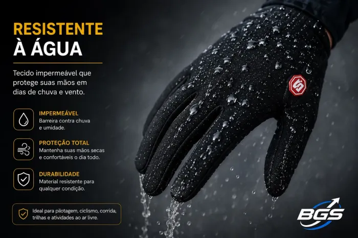 Luva Impermeável Térmica Touchscreen Para Moto Bike Frio