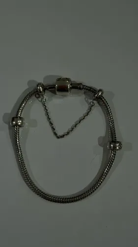 Pulseira Life by Vivara Original Prata 925 com Trava de Segurança | 19 cm