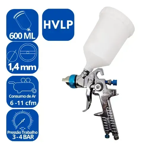 PISTOLA GRAV HVLP 1.4MM AVALON (61)3579-3030 POLAR TINTAS CEILÂNDIA