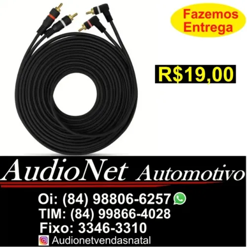 Cabo Rca 5m Preto Kx3 Automotivo Som Carro Intalaçao Som Trio Bob Potencia