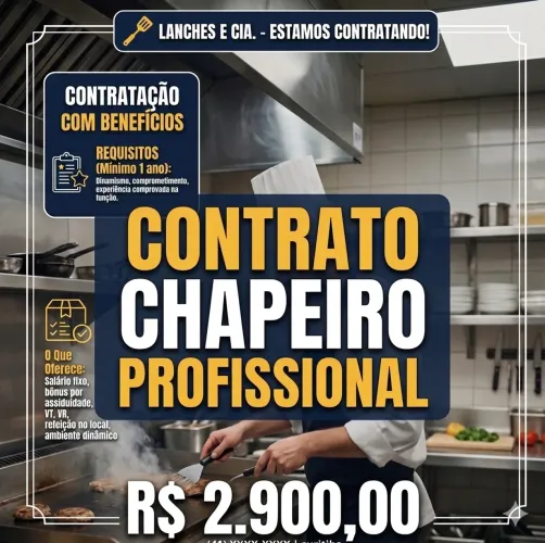Chapeiro profissional 2.900,00