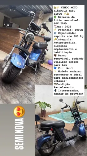 Moto elétrica ( azul )