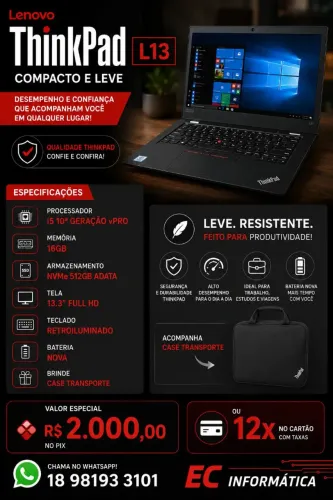 Notebook Lenovo ThinkPad L13