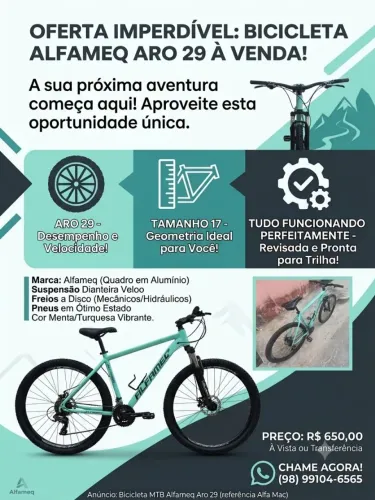 ? VENDO BICICLETA MOUNTAIN BIKE ALFAMEQ ARO 29 ?