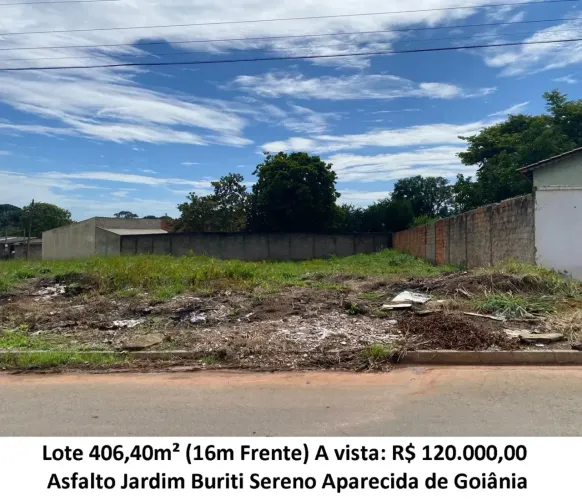 Leia a descrição: Lote 406,40m² (Asfalto) Jardim Buriti Sereno