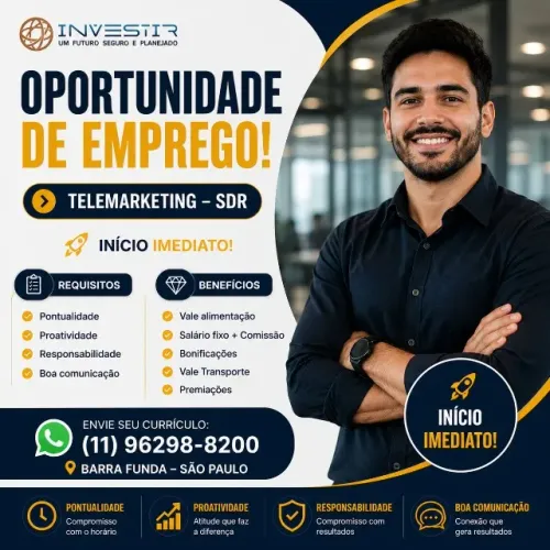 VAGA PARA VENDEDOR INTERNO