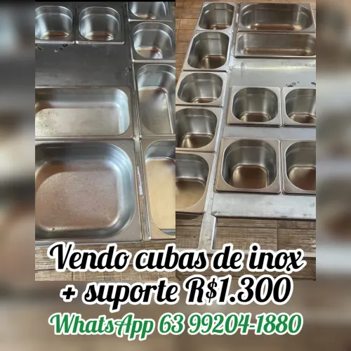 Vendo cubas de inox + suporte
