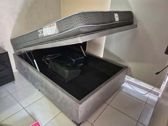 Cama baú com colchão Ortobom