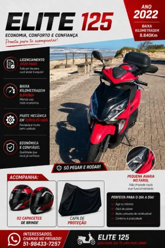 Honda Elite 125 - 2022 | Pronta para rodar!