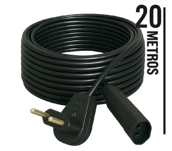 EXTENSÃO ELÉTRICA 20M CABO PP FIO 2X1 