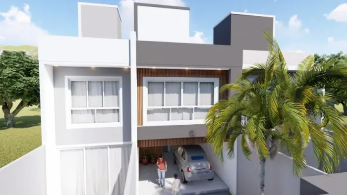 A 400m do mar. Sobrado, Suíte + 2 quartos, 113m2.