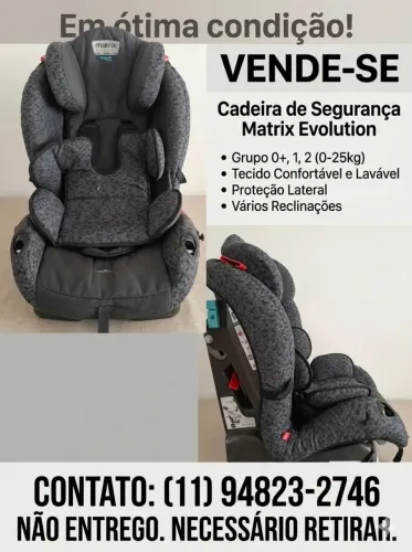 Cadeirinha para Carro Burigotto Matrix Evolution (0 a 25kg) - Ótimo Estado