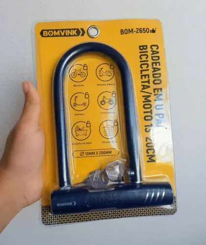 Cadeado U para Bicicleta e Moto 13x20cm | Alta Segurança | Novo | Pronta Entrega