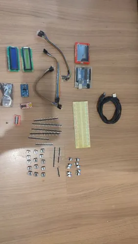 Kit Eletrônica / Arduino Uno + Display TFT Touch + LCD 16x2 + Módulos e Acessórios